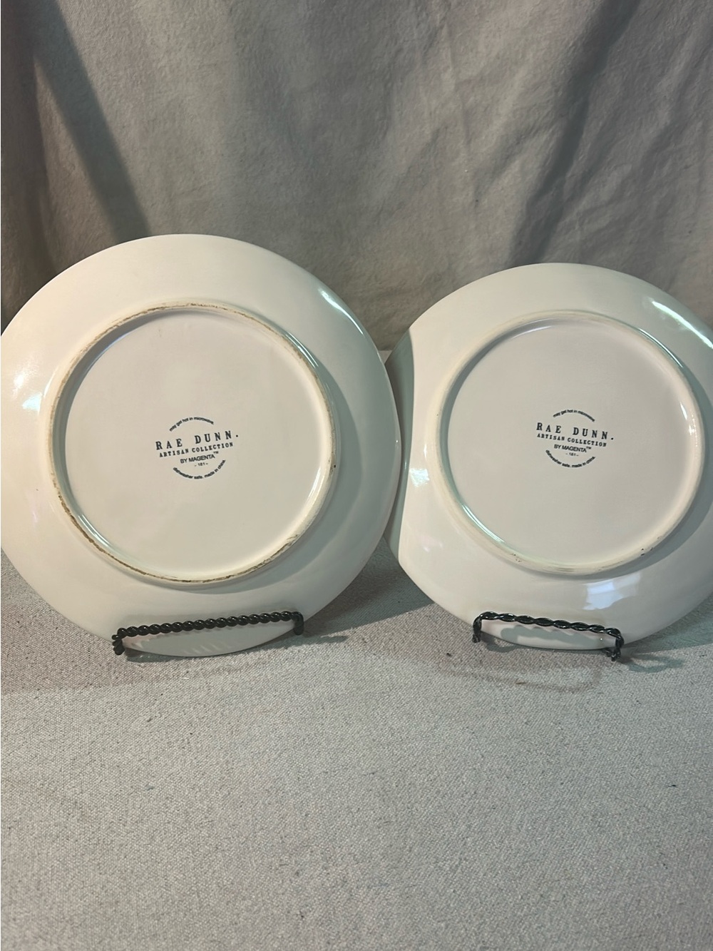 Rae Dunn White 'THANKFUL' Ceramic Dinner Plates - Pair - Picture 2 of 4